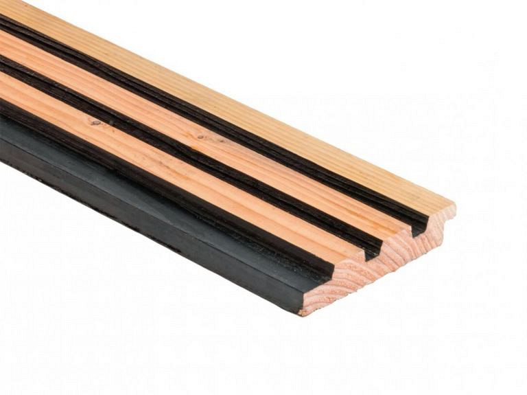 Douglas geschaafd triple profielplank 2,5x14x300cm onbehandeld | zwart