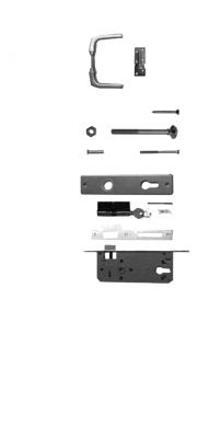 Aluminium deurklink met langschild cilinderslot en duimen tbv deuren op stalen frame