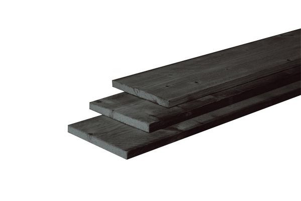 Douglas fijnbezaagde Plank 2,2x20,0x400cm zwart gedompeld.