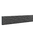 Beton onderplaat dubbelzijdig leisteenmotief 36x3,5x184cm antraciet ongecoat