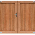 Hardhouten dubbele toegangspoort verticaal 300x180cm incl beslag