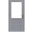 Hardhouten Enkele 1-ruits glasdeur Prestige met dubbelglas rechtsdraaiend 109x221cm grijs gegr