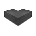 Artistone Oud Hollands hoekstuk traptreden 90° buiten 40x20cm Carbon