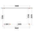 Aanbouwveranda Ancona 4800x3300x2600mm (bxdxh) links