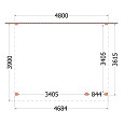 Aanbouwveranda Ancona 4800x3900x2600mm (bxdxh) rechts