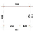 Aanbouwveranda Ancona 4950x3900x2600mm (bxdxh) rechts