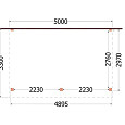 Aanbouwveranda Ancona 5000x3300x2600mm (bxdxh)