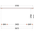 Aanbouwveranda Ancona 5750x3300x2600mm (bxdxh)