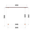 Aanbouwveranda Lucca 4350x3900x2600mm (bxdxh)