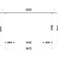 Aanbouwveranda Lucca 6250x3900x2600mm (bxdxh)