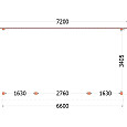 Aanbouwveranda Lucca 7200x3900x2600mm (bxdxh)