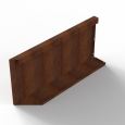 Component Module+ Uitwendig hoekpaneel-Rechts (B) 90x42cm Corten
