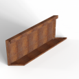 Bloembak Module+ Parallel paneel-Links (E) Corten 90x42cm