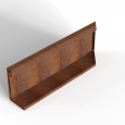 Bloembak Module+ Uitwendig hoekpaneel-Links (B) Corten 90x28cm