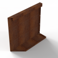 Bloembak Module+ Uitwendig hoekpaneel-Rechts (B) Corten 60x56cm