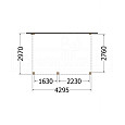 Aanbouwveranda Modena 4300x3000x2700mm (bxdxh) links