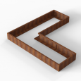 Bloembak Module+ L-vorm 90x270x270x28cm | Corten