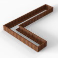 Bloembak Module+ L-vorm 60x330x240x28cm | Corten
