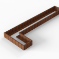 Bloembak Module+ L-vorm 60x420x150x28cm | Corten