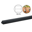 Betonpaal glad met diamantkop 10x10x190cm antraciet ongecoat, eindpaal tbv scherm 90cm hoog