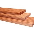 Douglas enkelzijdig geprofileerd dekdeel, 2,5x14,5x500cm kleurloos geïmpregneerd