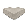 ArtiStone Oud Hollands hoekstuk traptreden 90° buiten 40x20cm Greige