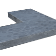 Afdekplaat-Vijverrand Chinees hardsteen 50/25x50x3cm hoekstuk