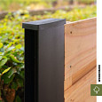 Stalen H-gleufpaal met structuur poedercoating, 4,2 x 9,6 x 184 cm, kwartsgrijs RAL7039
