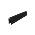 NewTechWood co-extrusie aluminium U-profiel 300 cm, Ebony zwart