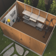 NewTechWood berging Cella met dubbele deur, 344 x 210 cm, Teak