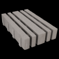 Grastegel Lineair 40x60x12cm Grijs