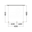 Aanbouwveranda Modena 4300x4850x2700mm (bxdxh) rechts