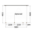 Aanbouwveranda Modena 5900x4850x2700mm (bxdxh) rechts