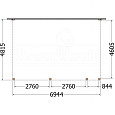 Aanbouwveranda Modena 6950x4850x2700mm (bxdxh) rechts