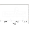 Aanbouwveranda Modena 9050x4850x2700mm (bxdxh) rechts