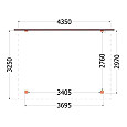 Aanbouwveranda Lucca 4350x3250x2600mm (bxdxh)