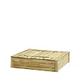 Zandbak Tom met deksel/zitbank 120x120x30cm