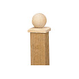 Paalornament bol op plaat 8x8cm hout