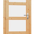 Vuren Enkele 4-ruits glasdeur inclusief kozijn linksdraaiend 90x201cm onbehandeld