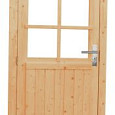 Vuren Enkele 6-ruits deur inclusief kozijn linksdraaiend 90x201cm onbehandeld