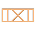 Hekwerk met kruis Douglas type A 178,5x73cm onbehandeld