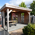 SHOWMODEL overkapping Douglas 400x350cm incl. wanden, dakkoepel en raam | OP=OP