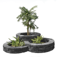 Pilestone Bloembak Rond 210x210x50cm Coal