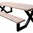 Douglas picknicktafel stalen X frame 240 cm.
