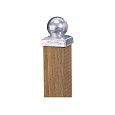 Paalornament bol op plaat 7x7cm metaal verzinkt