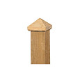 Paalornament piramide 9x9cm hout