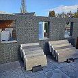 *SHOWMODEL Grindkorf 500x200x20cm (LxHxB) met drie doorkijkramen | OP=OP