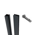 Boston Aluminium profielset voor hpl/glas 4x 12x30mm L-175cm + 8 connecters RAL7016