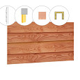 Zweeds Rabat douglas enkelzijdige wand E t.b.v. dubbele deur 371x224cm onbehandeld