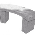 Bank natuursteen graniet basic gebogen 115cm